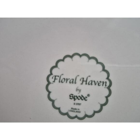 Floral Haven Spode Serving Platter 12 " Large Butterfly Bee Flowers Made In Engl - Picture 2 of 2